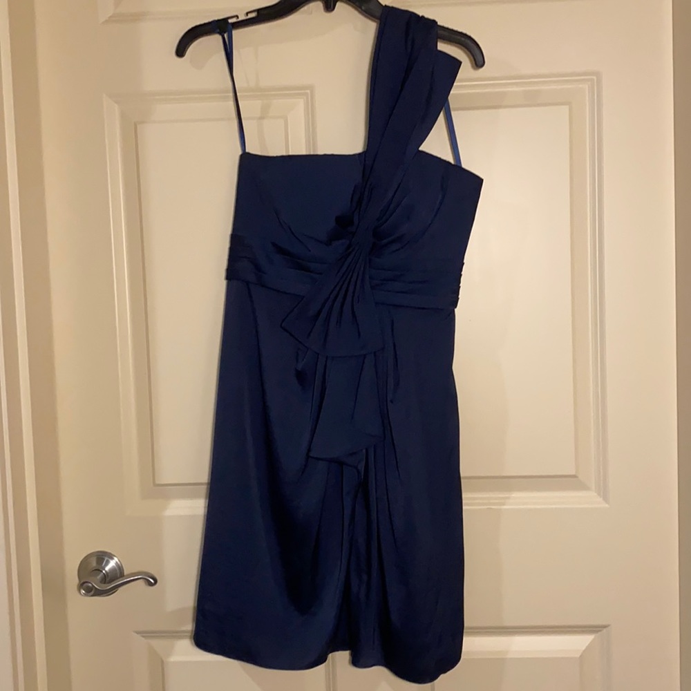 BCBG Maxazria Navy One-Shoulder Dress